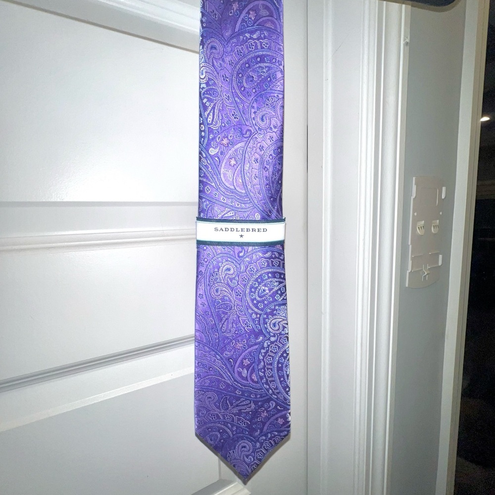 Saddlebred Purple Paisley Men's Tie